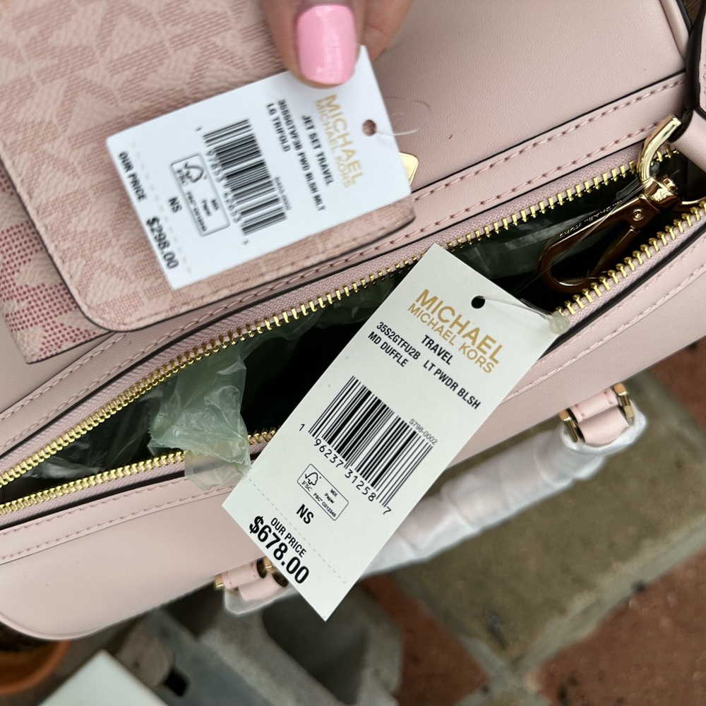 MICHAEL KORS Pink Satchel Handbag with Matching Wallet - Picture 11 of 11